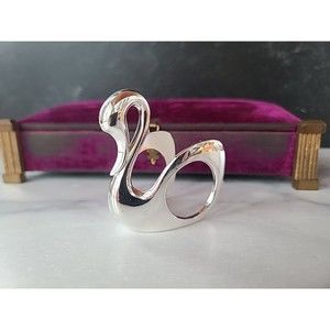 Vintage Silver Tone Swan Napkin Ring